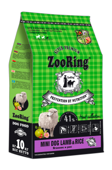Корм ZooRing Mini Dog Lamb & Rice для взрослых собак мини пород, особенно с чувствительным пищеварением (Ягненок и рис)